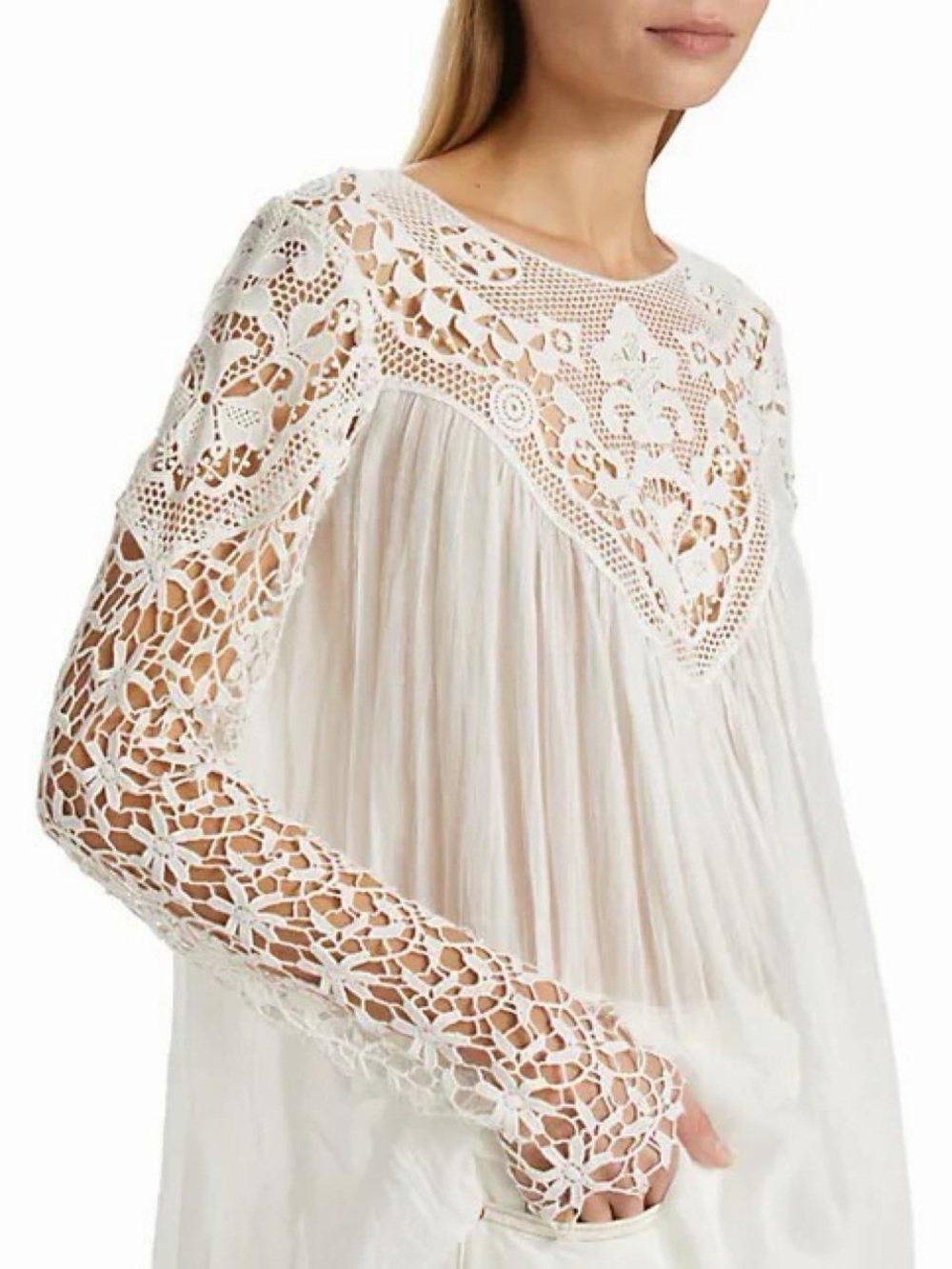 Free People Vera Lace Tunic Top size small